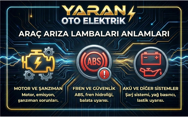 Araç Arıza Lambaları Anlamları